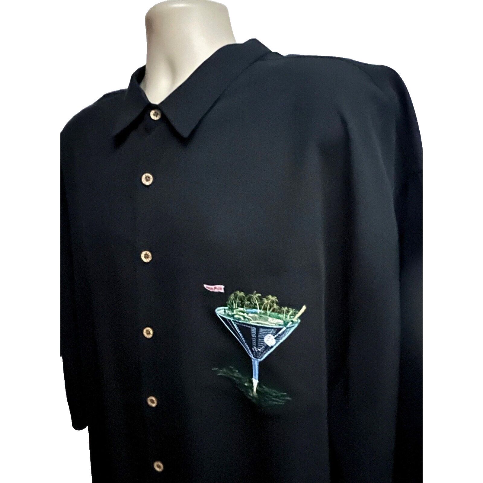 Vintage Bamboo Cay Vintage Black Hawaiian Button Shirt 4XL Pocket Size US XXL / EU 58 / 5 - 6 Thumbnail