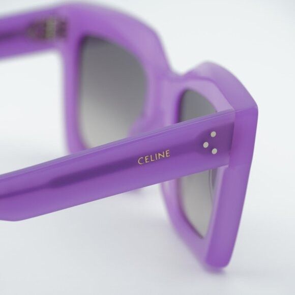 Celine Celine CL40130I 78F Sunglasses Shiny Purple Square Frame Size ONE SIZE - 5 Thumbnail