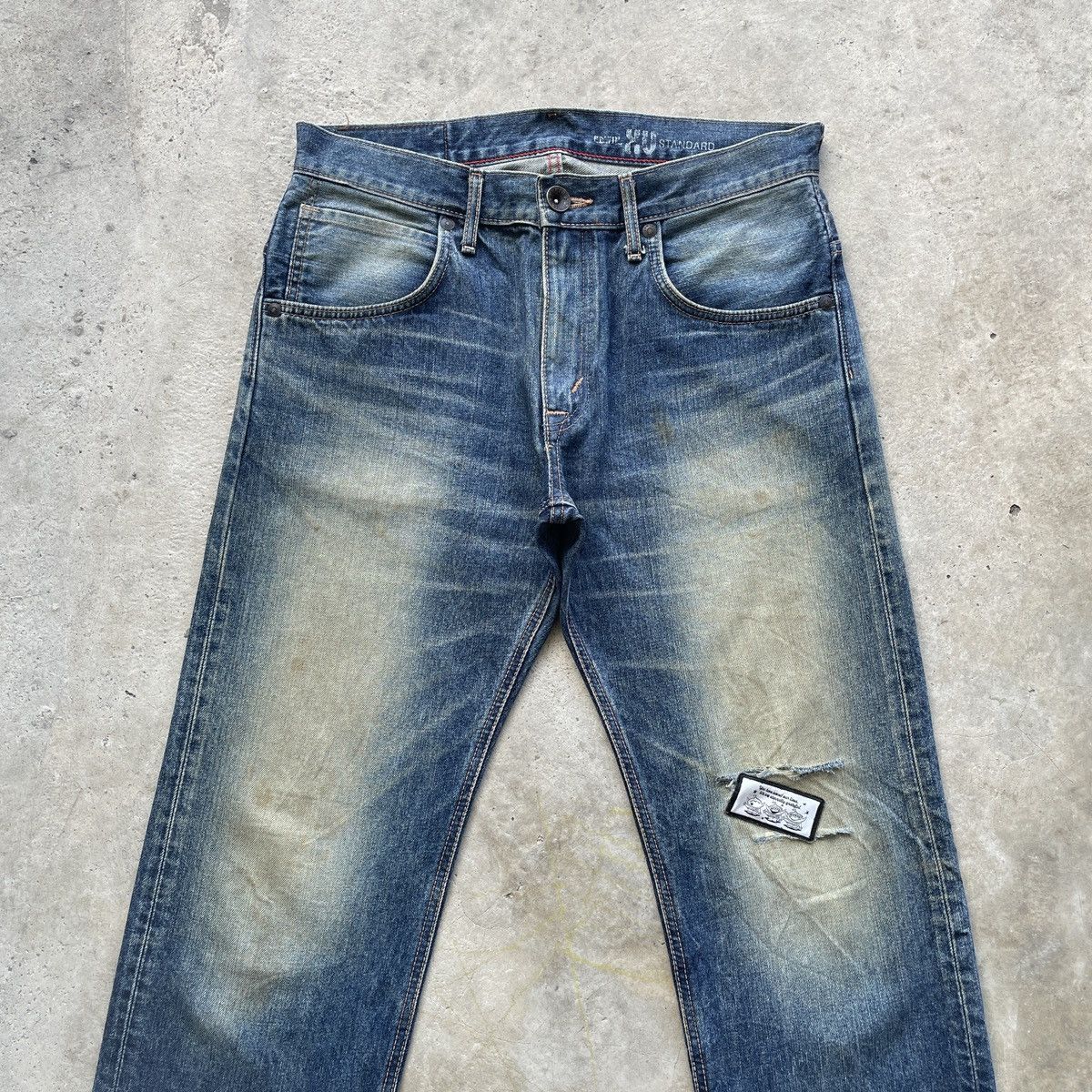 Japanese Brand W34 Vintage Edwin Rusty Jeans Distressed Faded Denim Pants Size US 34 / EU 50 - 3 Thumbnail