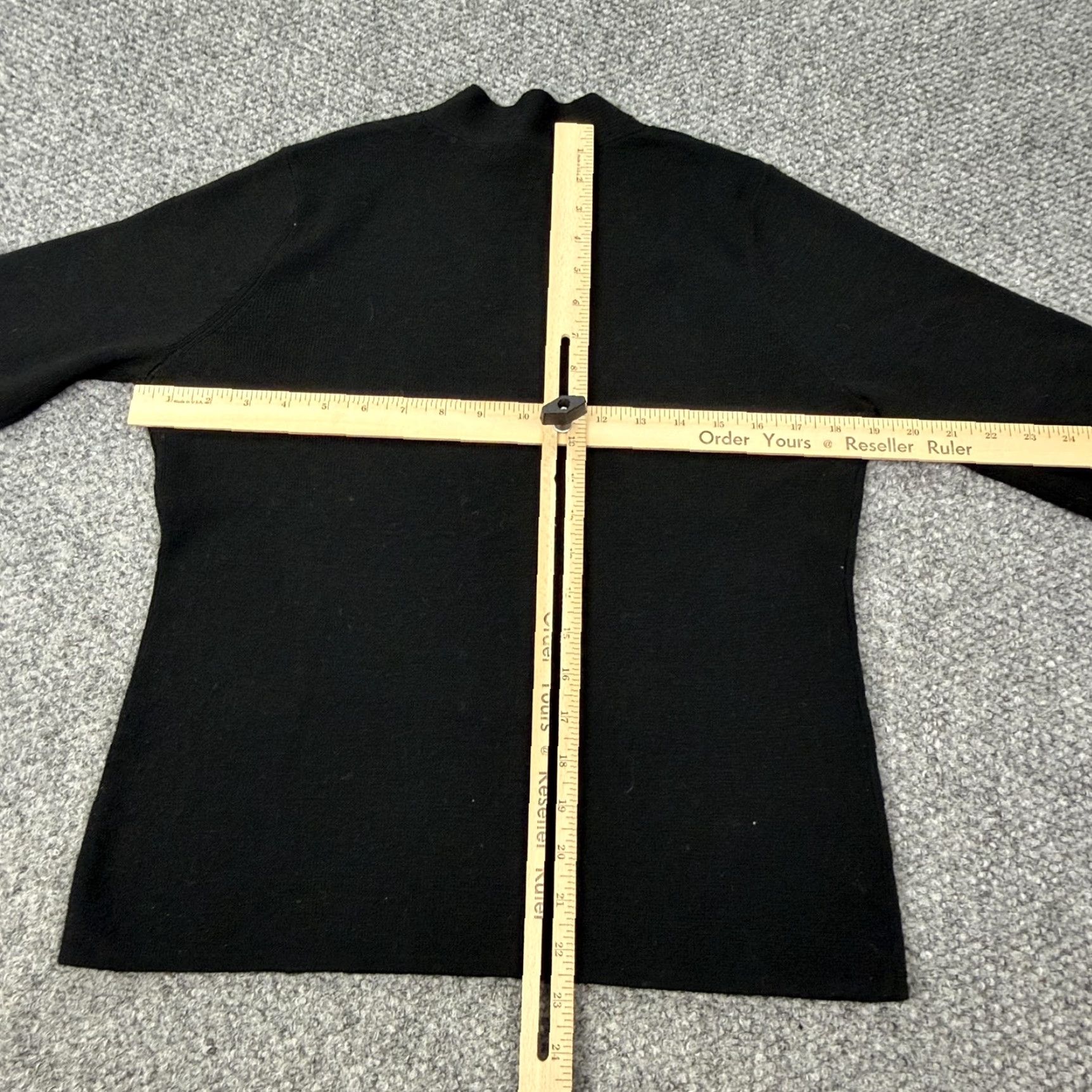 Vintage Marisa Luna Sweater Womens Large Black 100% Merino Wool V Neck Long Sleeve Knit Pullover Size L / US 10 / IT 46 - 6 Thumbnail