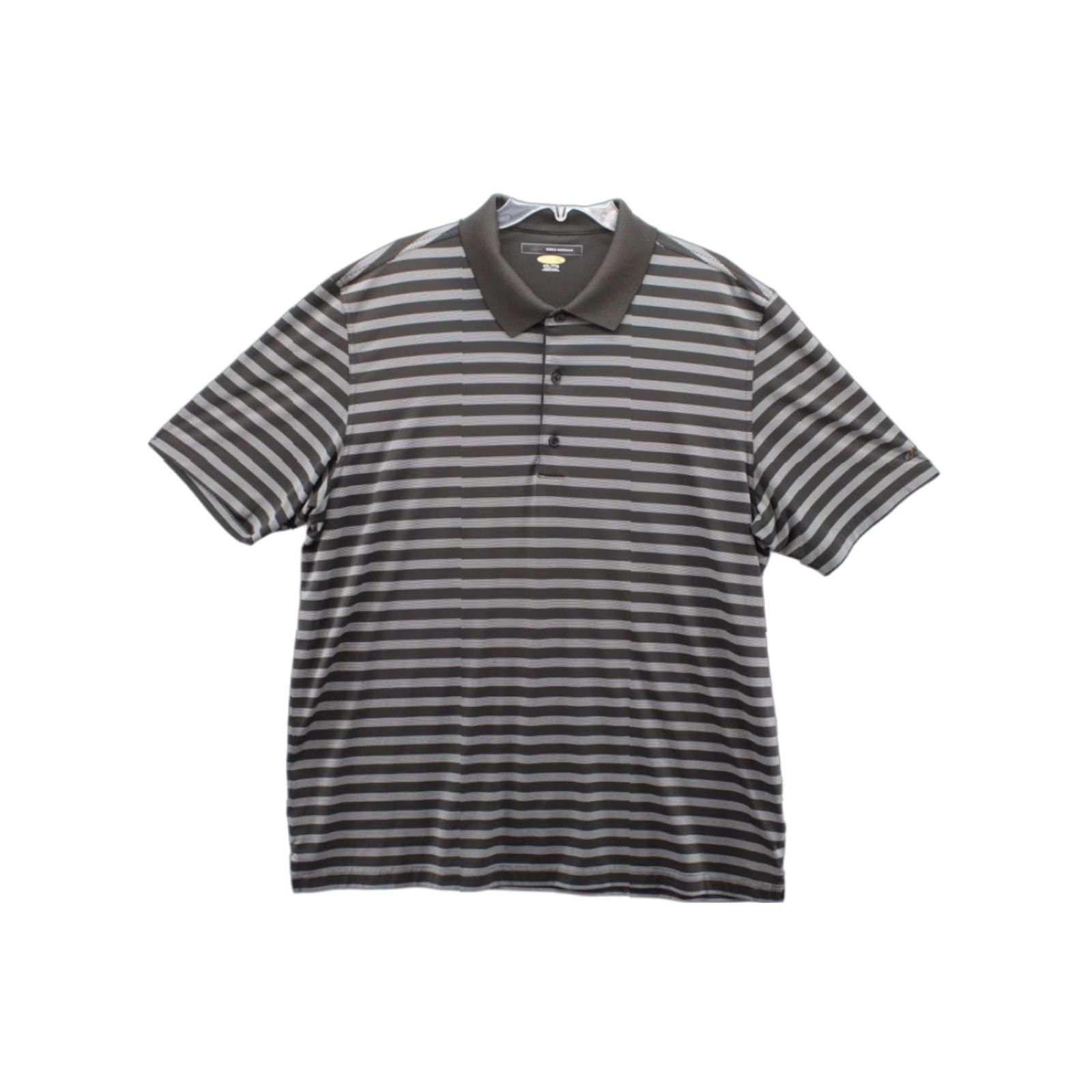 Vintage Greg Norman Polo Shirt Men's 2XL Black Gray Stripes Play Dry Golf Performance Shirt Size US XXL / EU 58 / 5 - 1 Thumbnail