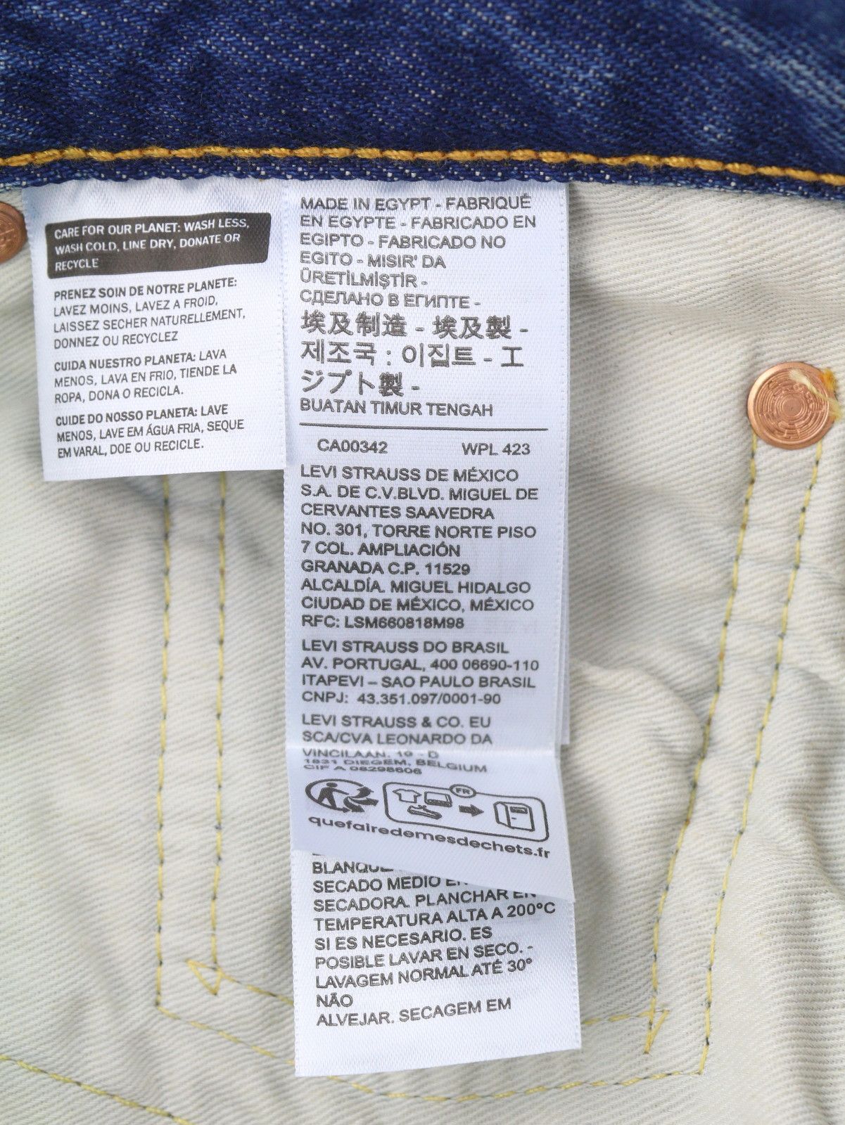 Levi's 501 W29/L32 Big E Straight Distress Faded Blue 87090 Size US 29 - 6 Thumbnail