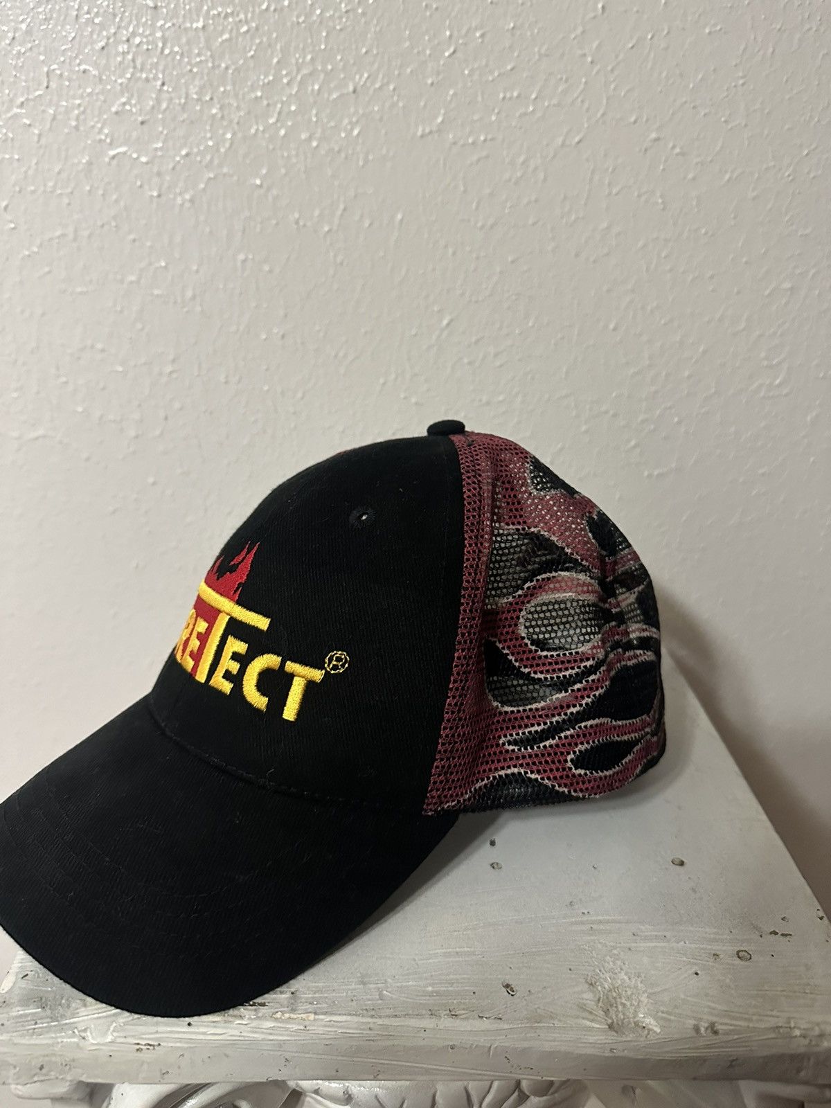 Vintage Black flame trucker hat Size ONE SIZE - 6 Thumbnail