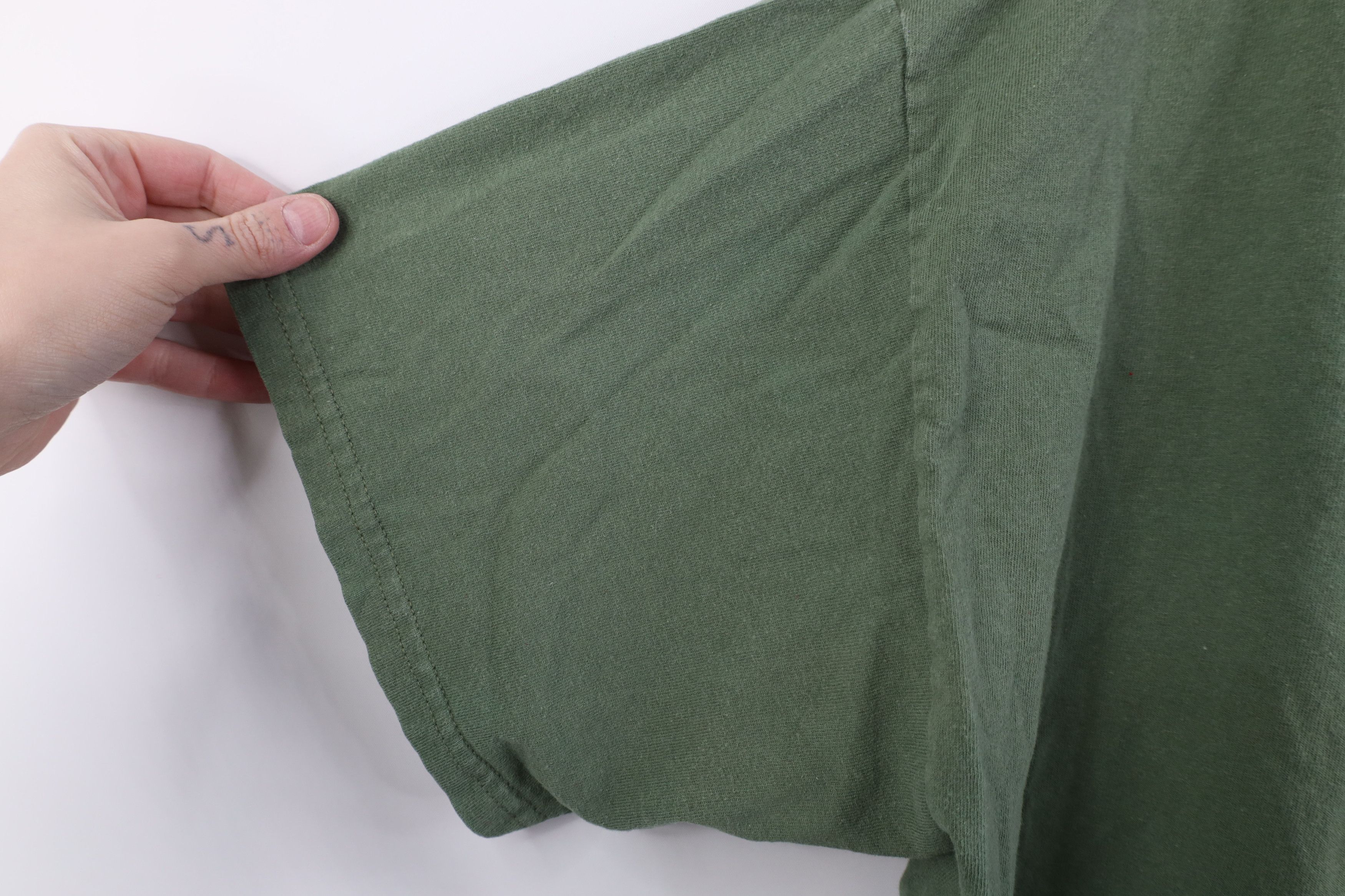 Vintage Vintage 90s Y2K Streetwear Heavy Cotton T-Shirt Army Green Size US XL / EU 56 / 4 - 6 Thumbnail
