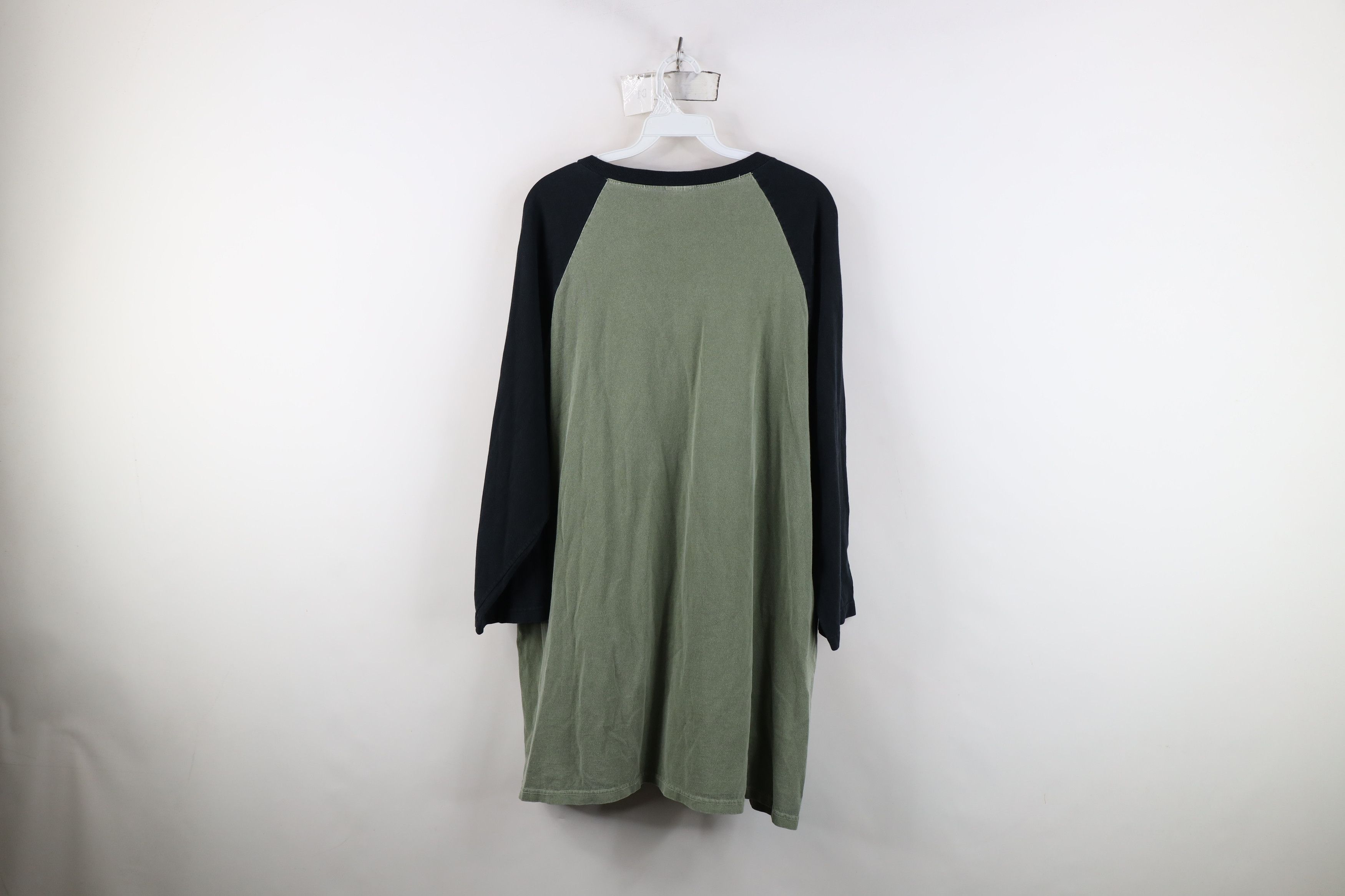 Vintage Vintage 90s Y2K Streetwear 3/4 Sleeve Raglan T-Shirt Green Size US XXL / EU 58 / 5 - 10 Thumbnail