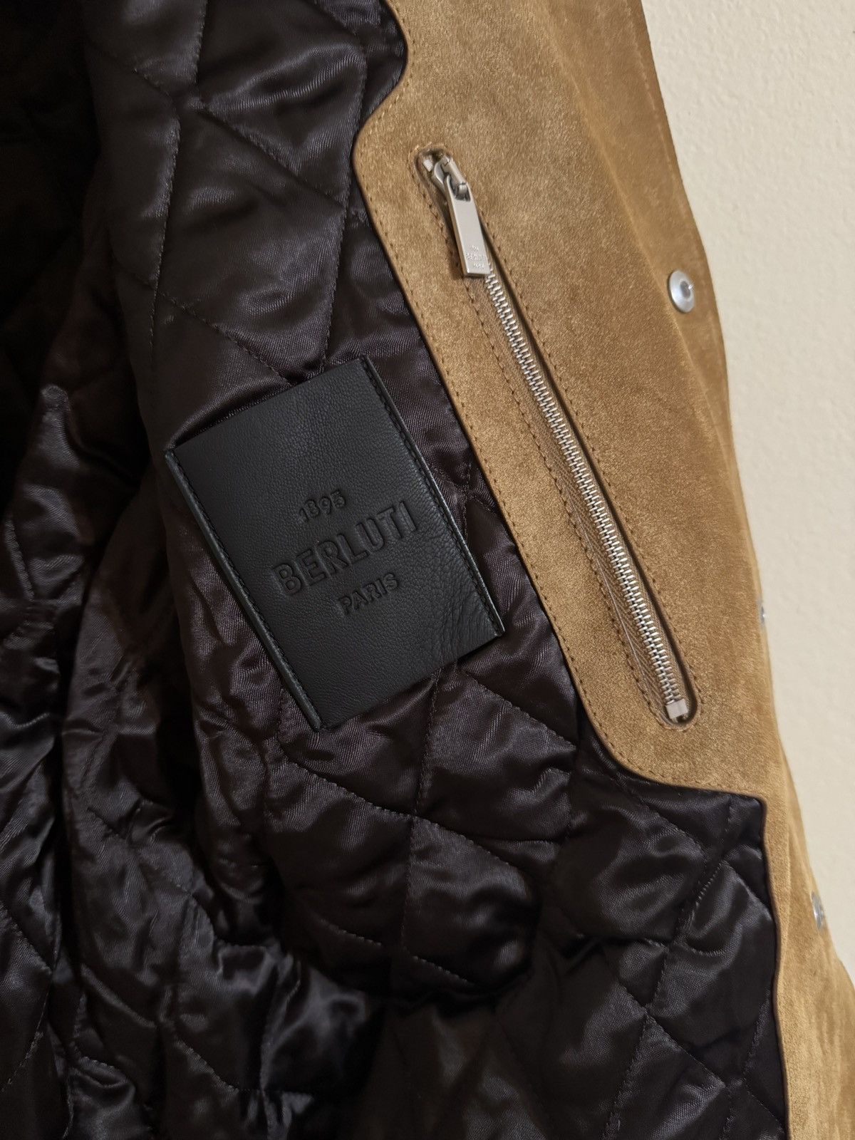 Berluti Berluti Suede Leather Varsity Jacket Natural R48 Size US S / EU 44-46 / 1 - 6 Thumbnail