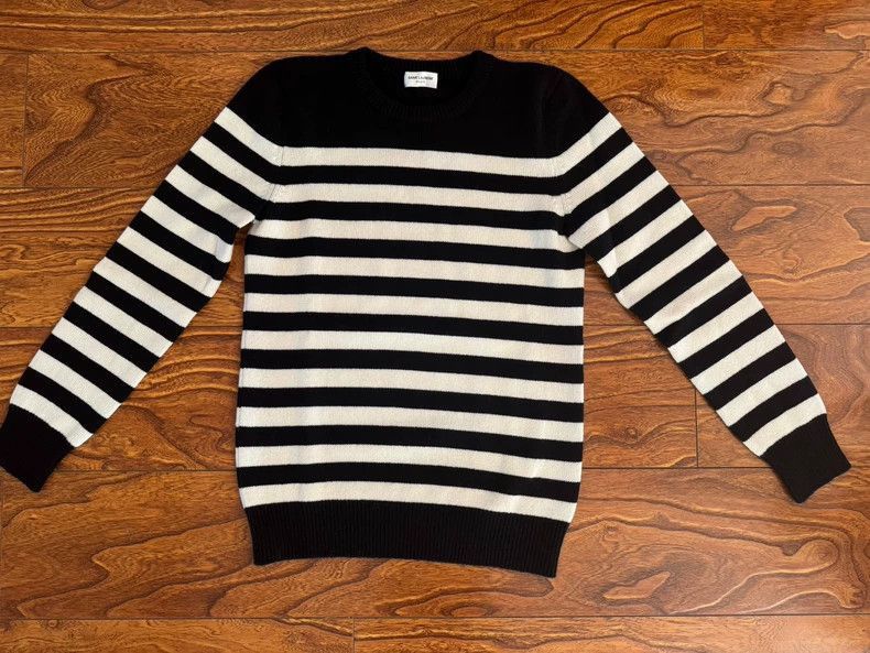 Saint Laurent Paris Saint Laurent Striped Cashmere Sweater M-2505 Size US M / EU 48-50 / 2 - 1 Thumbnail