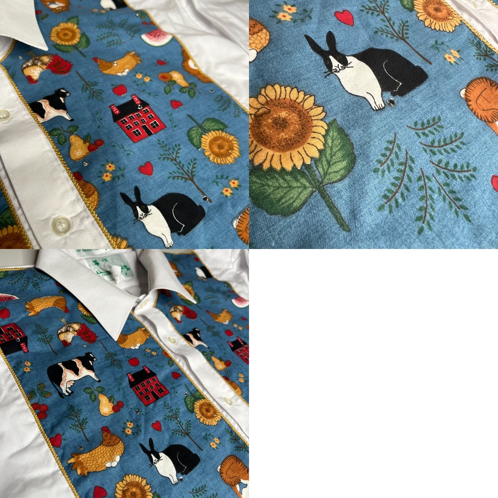 Quacker Factory VINTAGE The Quacker Factory 3X White Button Up Shirt Western Patchwork Farm Animal Appliqués Girls Women Shirt Size XXL / US 16-18 / IT 52-54 - 8 Thumbnail