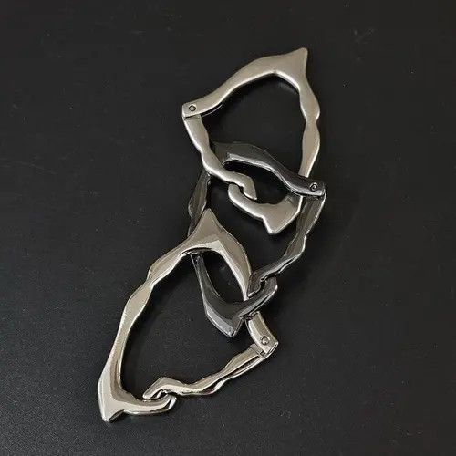 Jewelry Black and Silver Modern Chain Link Keychain Size ONE SIZE - 3 Thumbnail