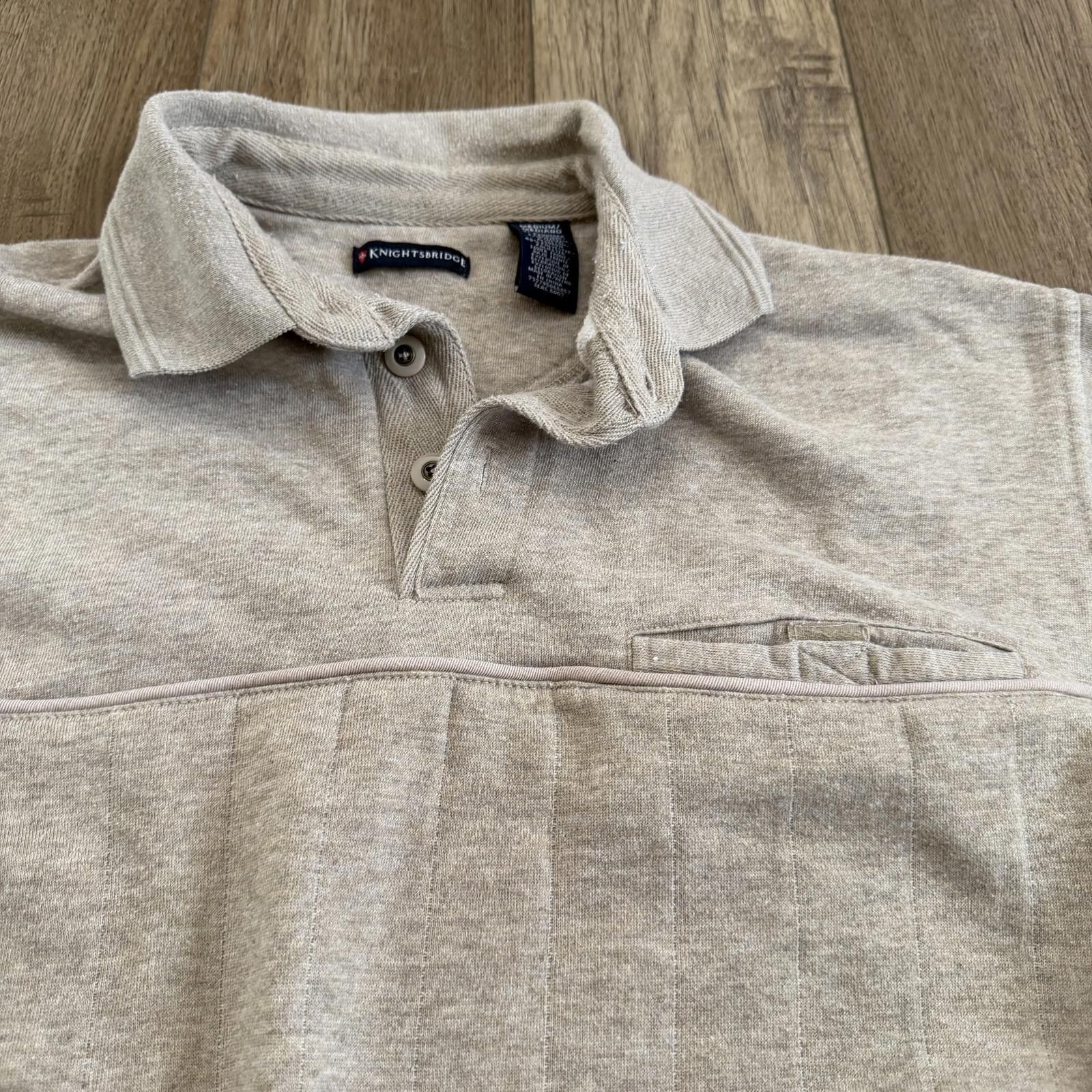 Knightsbridge Vintage Knightsbridge Beige Polo Sweater 90s Y2K Preppy Size US M / EU 48-50 / 2 - 2 Thumbnail