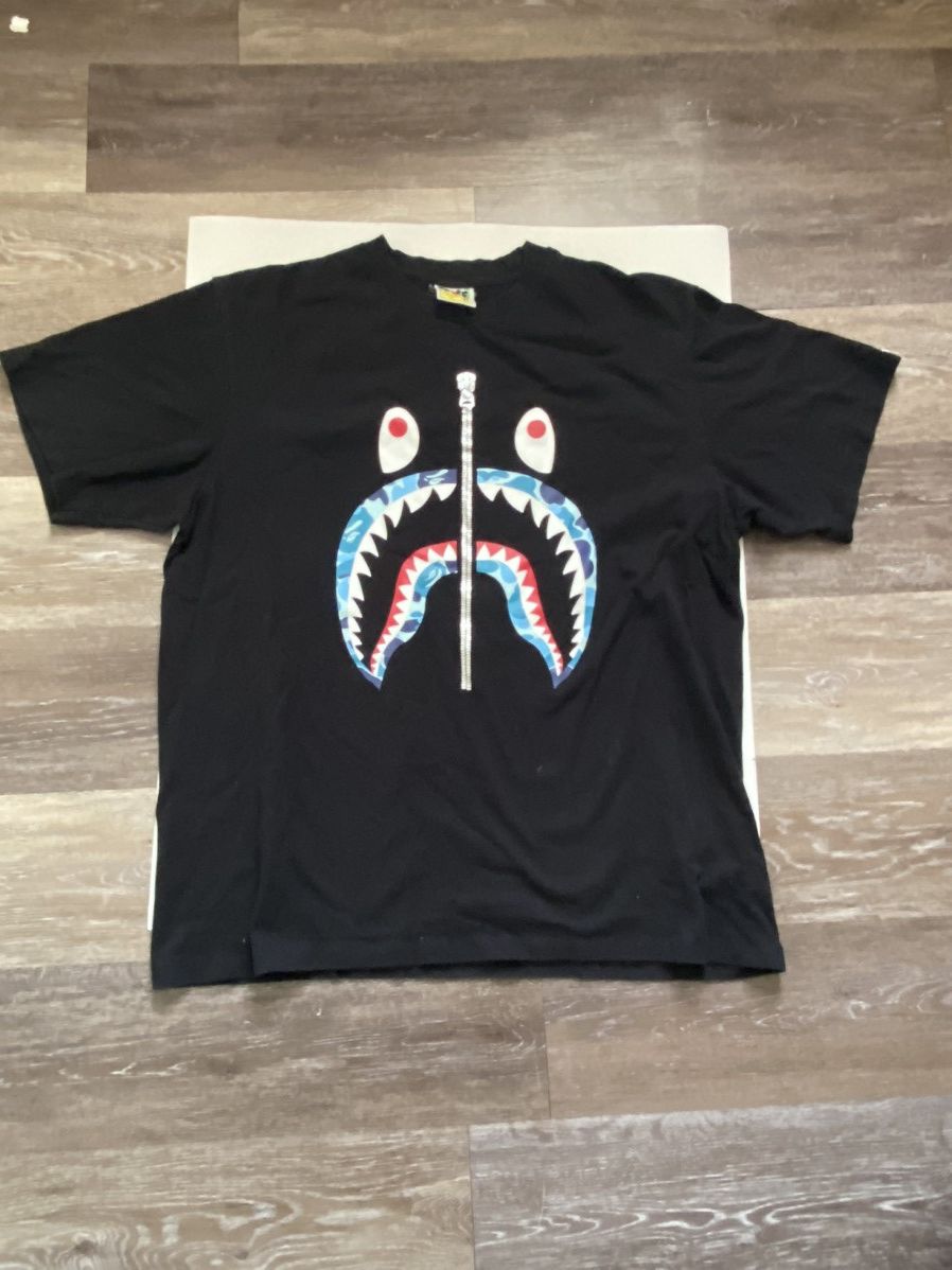 image of Bape Abc Camo Shark Tee in Black, Men's (Size XL)