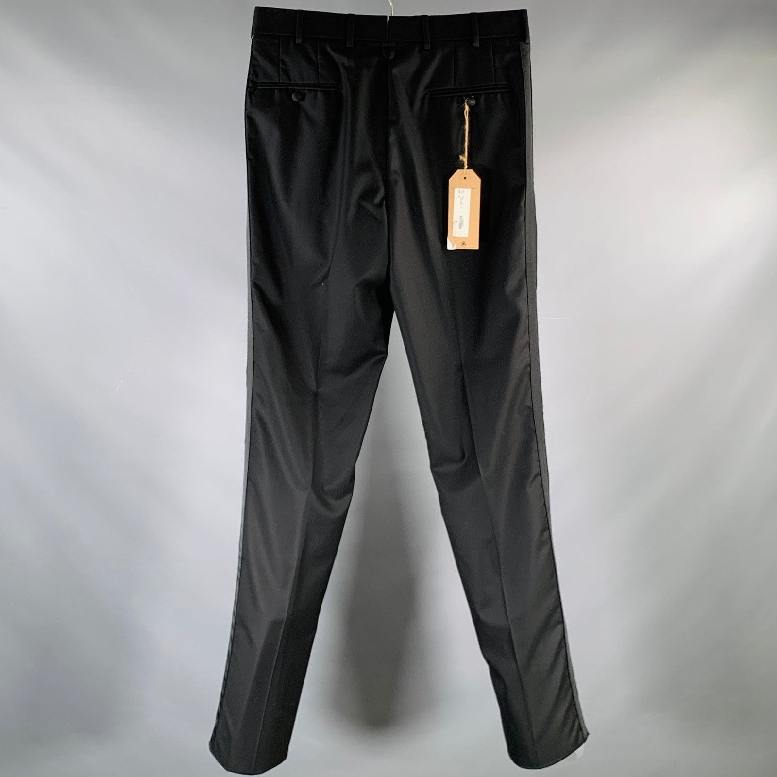 Brooks Brothers Black Fleece BLACK FLEECE Size 32 Black Wool Tuxedo Dress Pants Size US 32 / EU 48 - 2 Thumbnail
