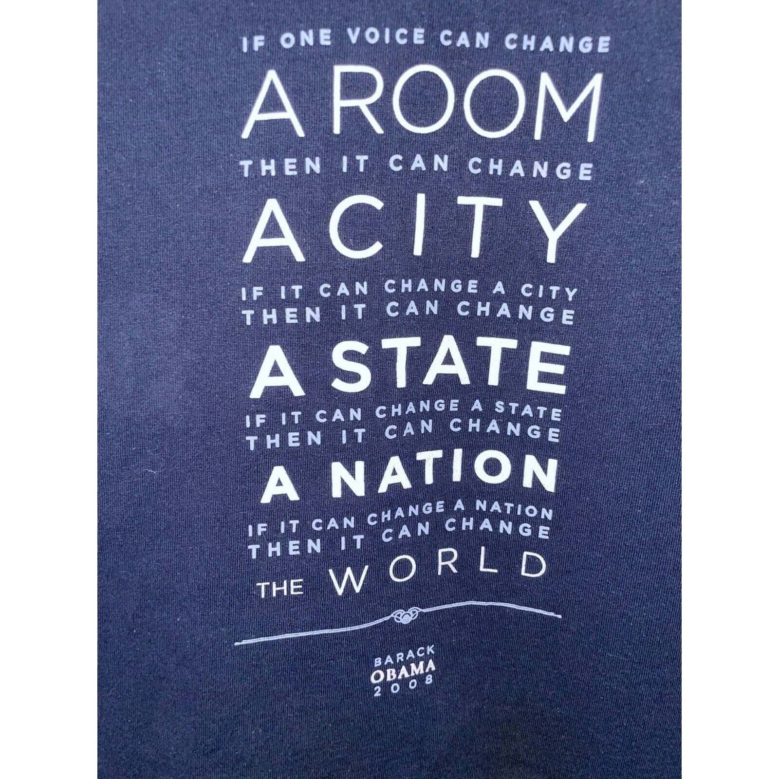 Vintage Barack Obama Shirt One Voice Can Change World Power One Tee Size US XXL / EU 58 / 5 - 7 Thumbnail