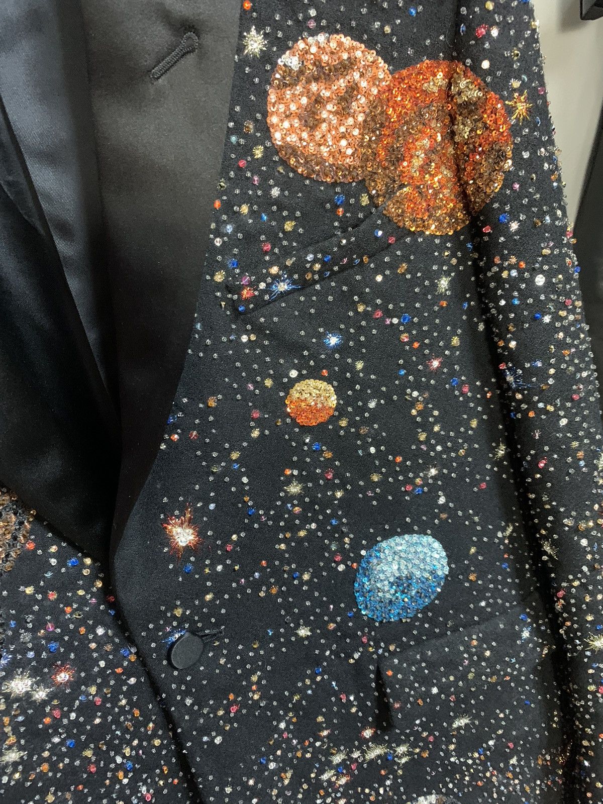 Hedi Slimane Saint Laurent 2016FW Galaxy Embroidered Blazer Size 50S - 4 Thumbnail