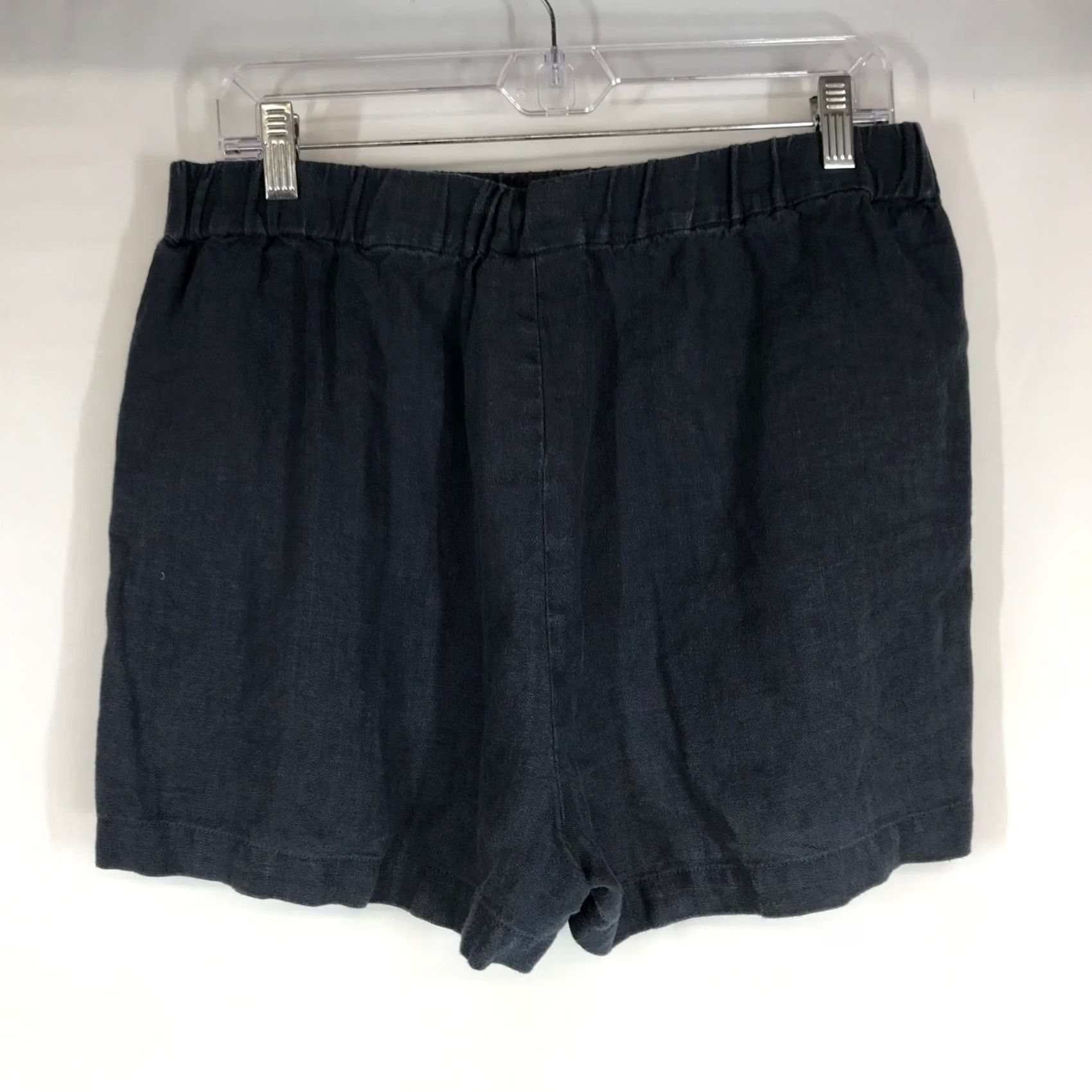 Pendleton Pendleton Womens Large 100% Linen Pull On Elastic Waist Shorts Charcoal Navy Size 36" / US 14 / IT 50 - 4 Thumbnail