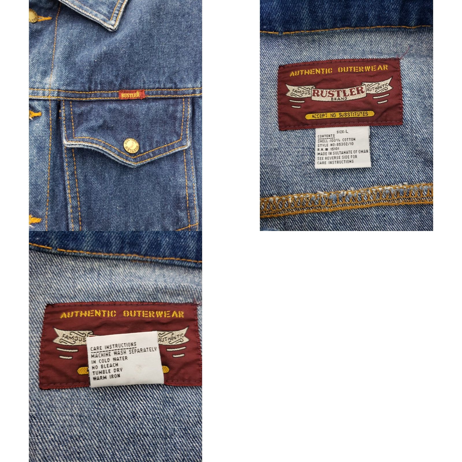Denime Rustler Authentic Denim Trucker Jacket Womens Size L Blue Size L / US 10 / IT 46 - 8 Thumbnail