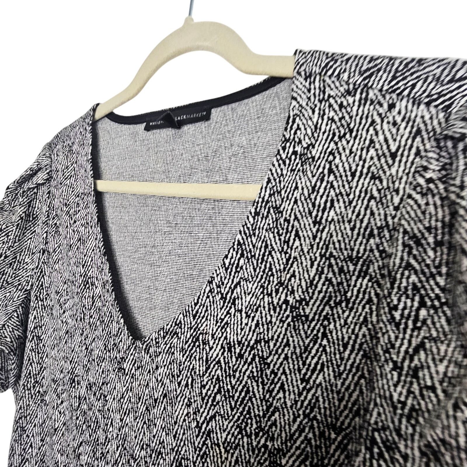 White House Black Market White House Black Market Black White Ruched Sleeve Womens M Size M / US 6-8 / IT 42-44 - 7 Thumbnail