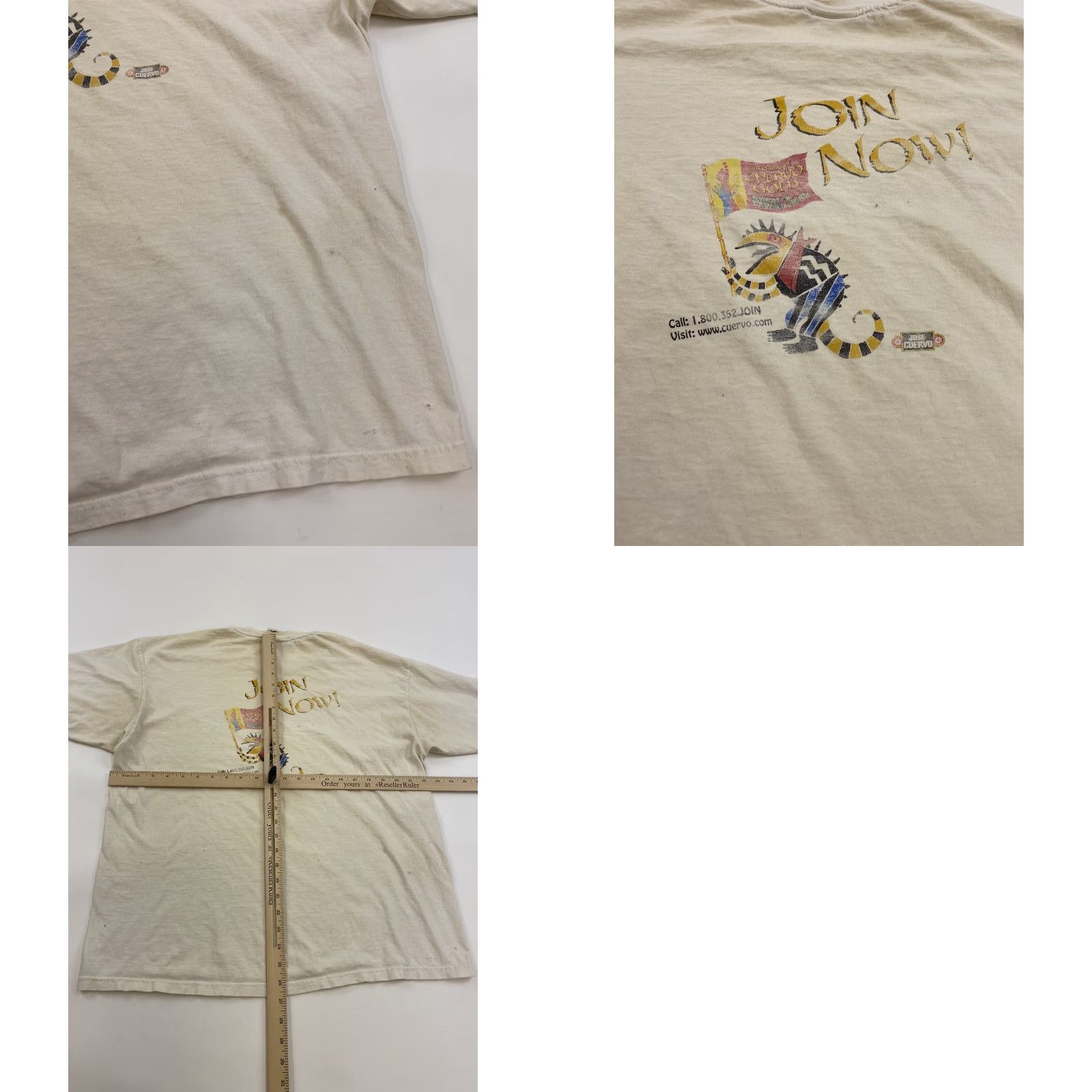 Vintage VINTAGE Jose Cuervo T Shirt Men XL White 90s Stains Jose Cuervo Mens XL White Size US XL / EU 56 / 4 - 8 Thumbnail