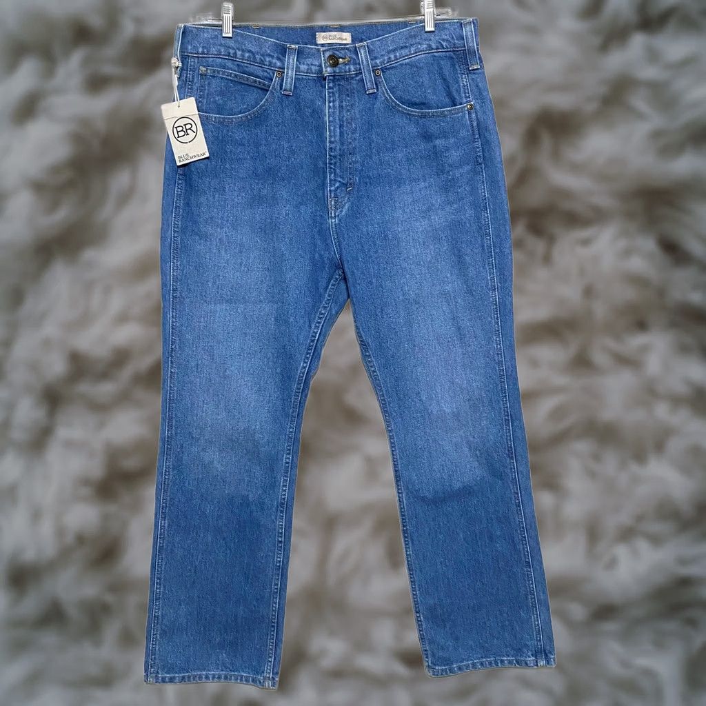 Vintage Blue Ranchwear Jeans Men's 36 Straight Regular Light Medium Wash Denim 5-Pocket Western Cowboy 30 Inseam Rise High 13.5 in Regular Fit Vintage No Size US 36 / EU 52 - 1 Thumbnail