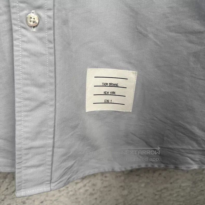 Thom Browne Thom Browne Light Blue Oxford Cloth Shirt with Four Stripe Size US M / EU 48-50 / 2 - 3 Thumbnail