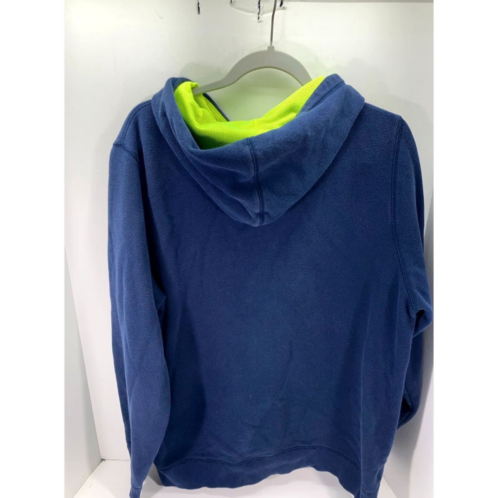 Under Armour Under Armour Sweatshirt Pullover Hooded Mens L Blue Neon Fleece Drawstring Logo Sports Outdoor Winter Fall Size US L / EU 52-54 / 3 - 7 Thumbnail