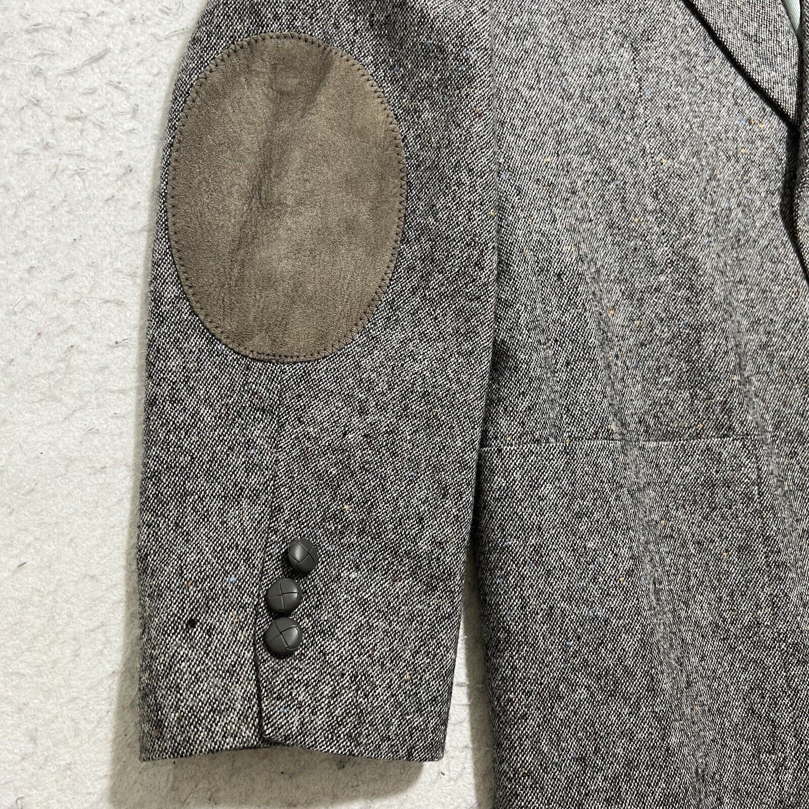 Stafford Options by Stafford Tweed Virgin Wool Sport Coat Elbow Pads Size 42R - 4 Thumbnail