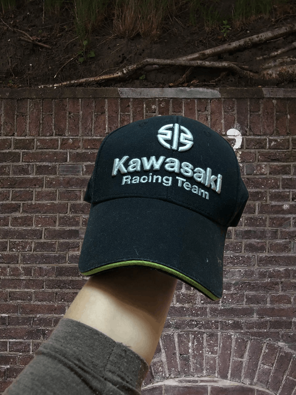 Vintage black Cap Kawasaki Hats big logo Vintage Y2K one size Size ONE SIZE - 1 Thumbnail