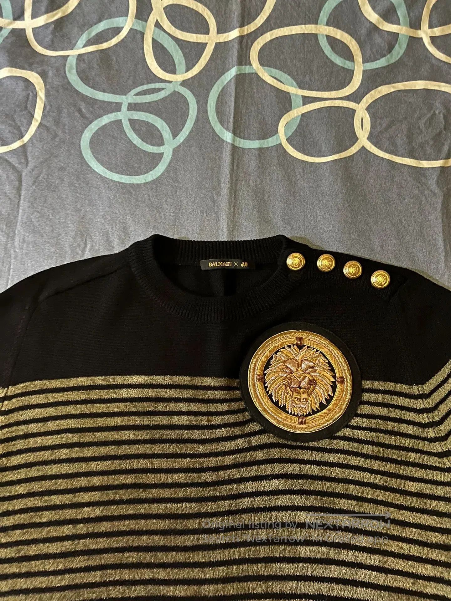 Balmain balmain x hm lion embroidered knit sweater. Size L / US 10 / IT 46 - 2 Thumbnail