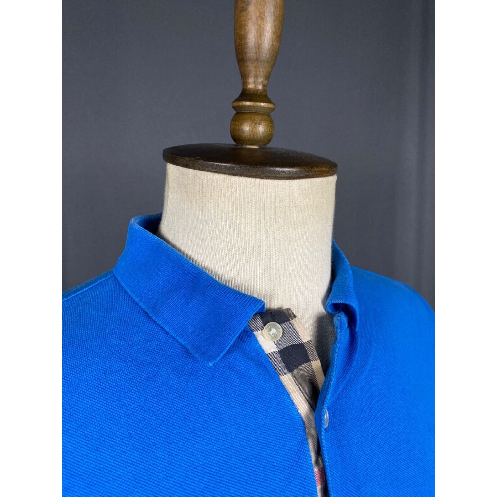 Burberry Burberry Nova Check Collar Small Logo Men's Blue Polo T-Shir Size US L / EU 52-54 / 3 - 6 Thumbnail