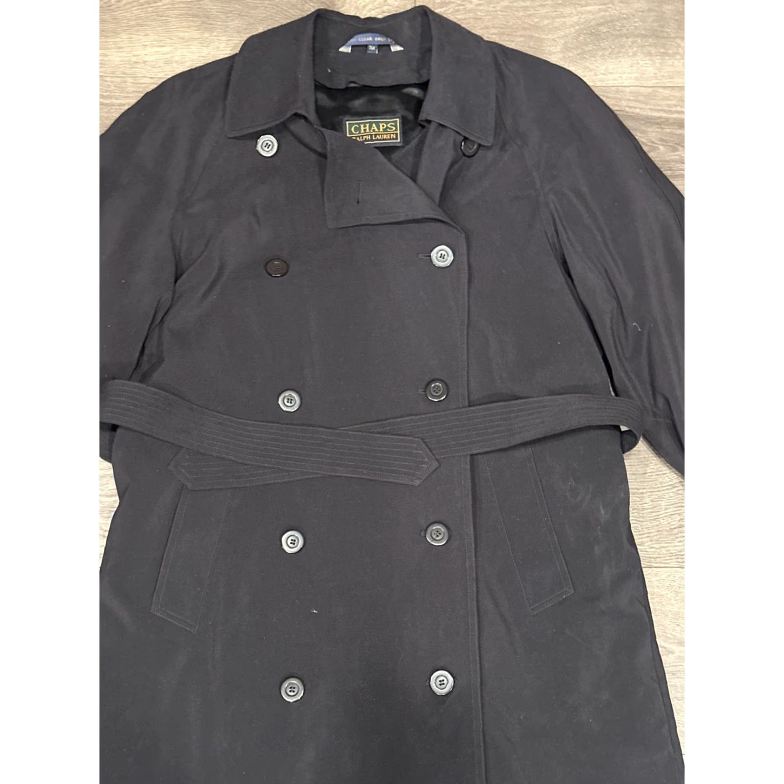 Ralph Lauren Chaps Ralph Lauren Men's Jacket Trench Coat 42L Black Polyester Long Sleeve Zip Regular Shirt/Coat Mens Size US XS / EU 42 / 0 - 2 Thumbnail