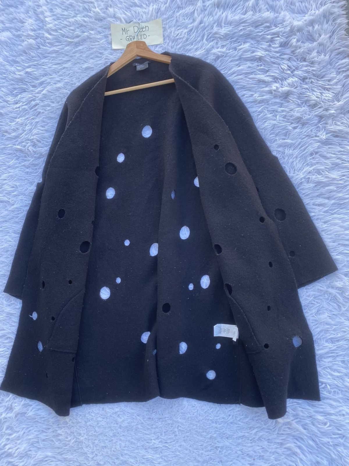 Armani Exchange Rare Armani Exchange Winter Wool Distressed Hole Jacket Size US L / EU 52-54 / 3 - 11 Thumbnail