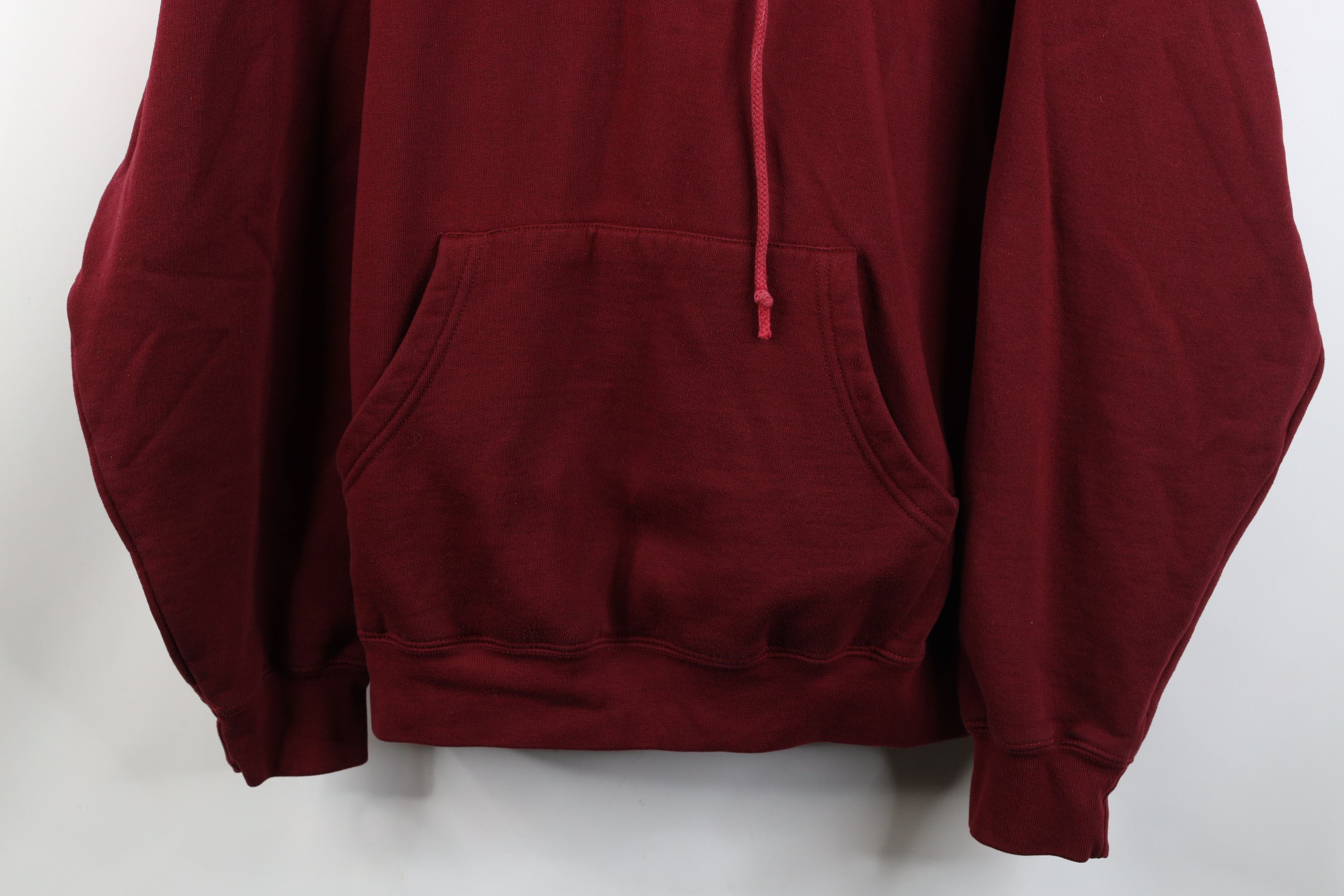 Vintage Vintage 90s Y2K Streetwear Heavyweight Hoodie Sweatshirt Red Size US XL / EU 56 / 4 - 3 Thumbnail