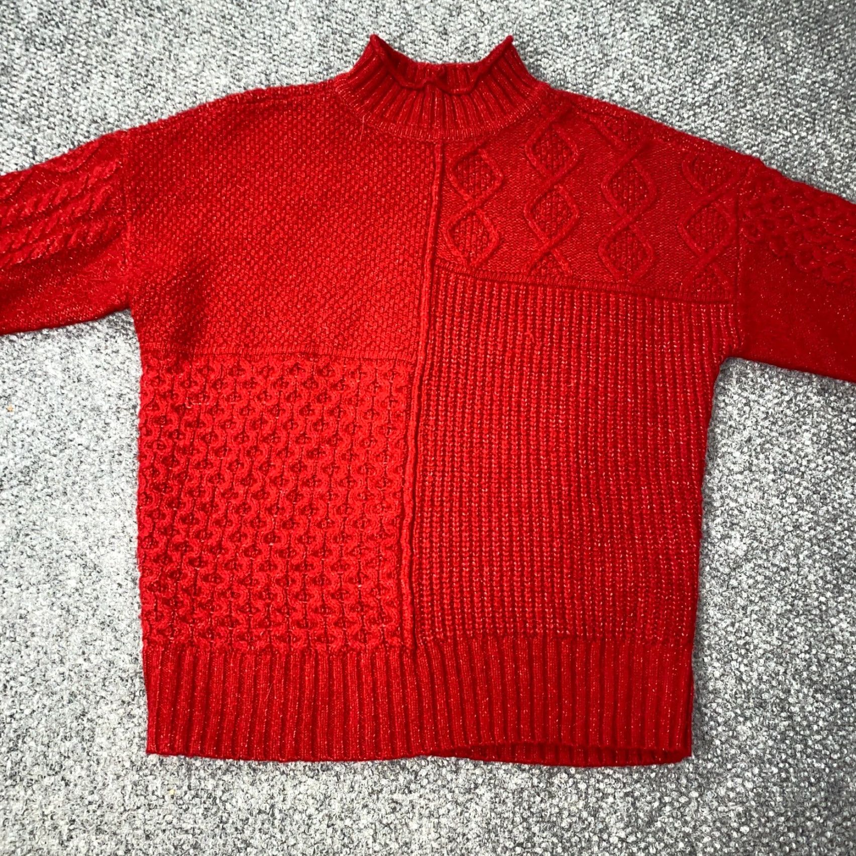 American Eagle Outfitters American Eagle Outfitters Sweater Womens Small Red Chunky Knit Stretch Mock Neck Pullover Knit Slim Fit 60 Day Returns Womens Size S / US 4 / IT 40 - 2 Thumbnail