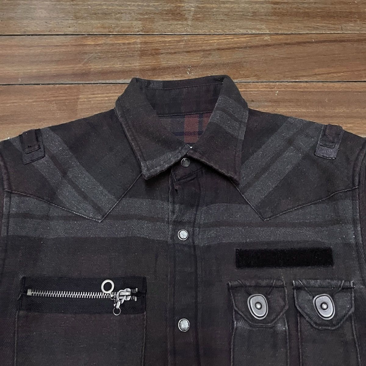 If Six Was Nine Rare Design Vintage Japanese Brand PPFM Tactical Shirt 1990s Size US M / EU 48-50 / 2 - 3 Thumbnail