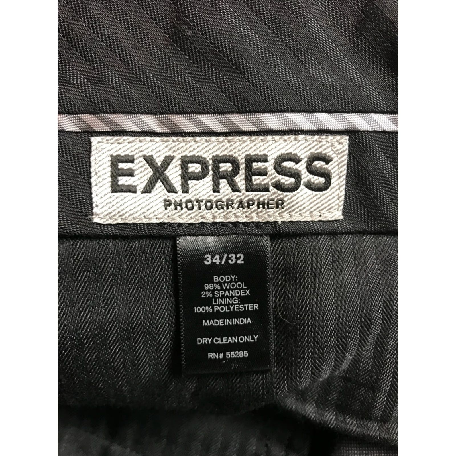 Express Express Pants Women's 34/32 Dark Gray Wool Blend Dress Pants Casual Straight Front Flat Front Regular Size 24" / US 00 / IT 34 - 6 Thumbnail