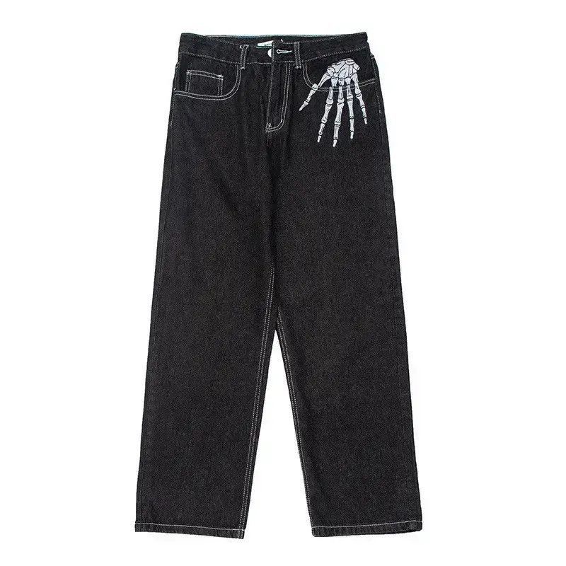 Japanese Brand Retro Skull Hand Bone Embroidery Jeans Pant Size US 30 / EU 46 - 3 Thumbnail