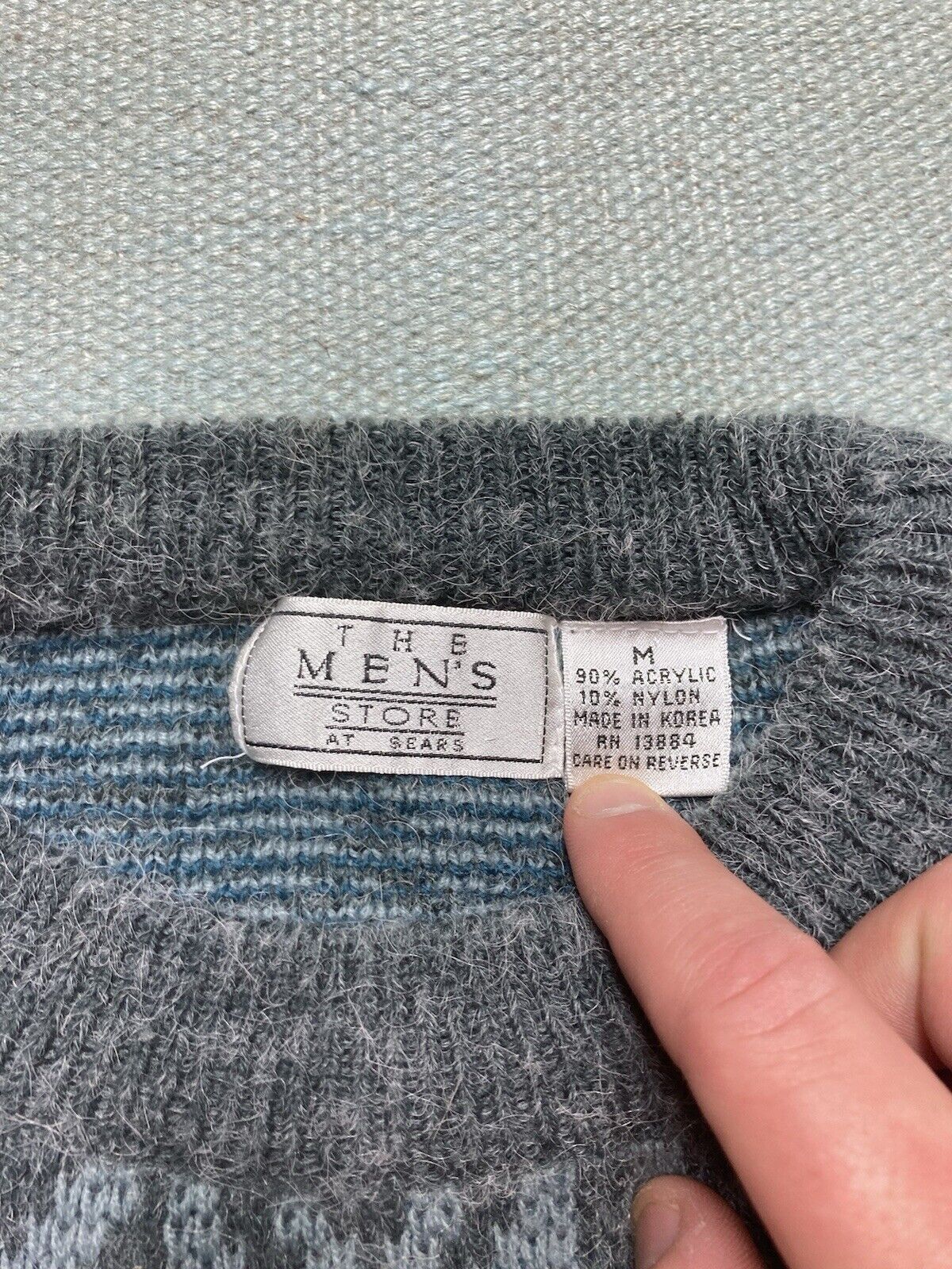 Sears × Vintage VTG acrylic blend knit sweater sears geometric diamond med Size US M / EU 48-50 / 2 - 3 Thumbnail