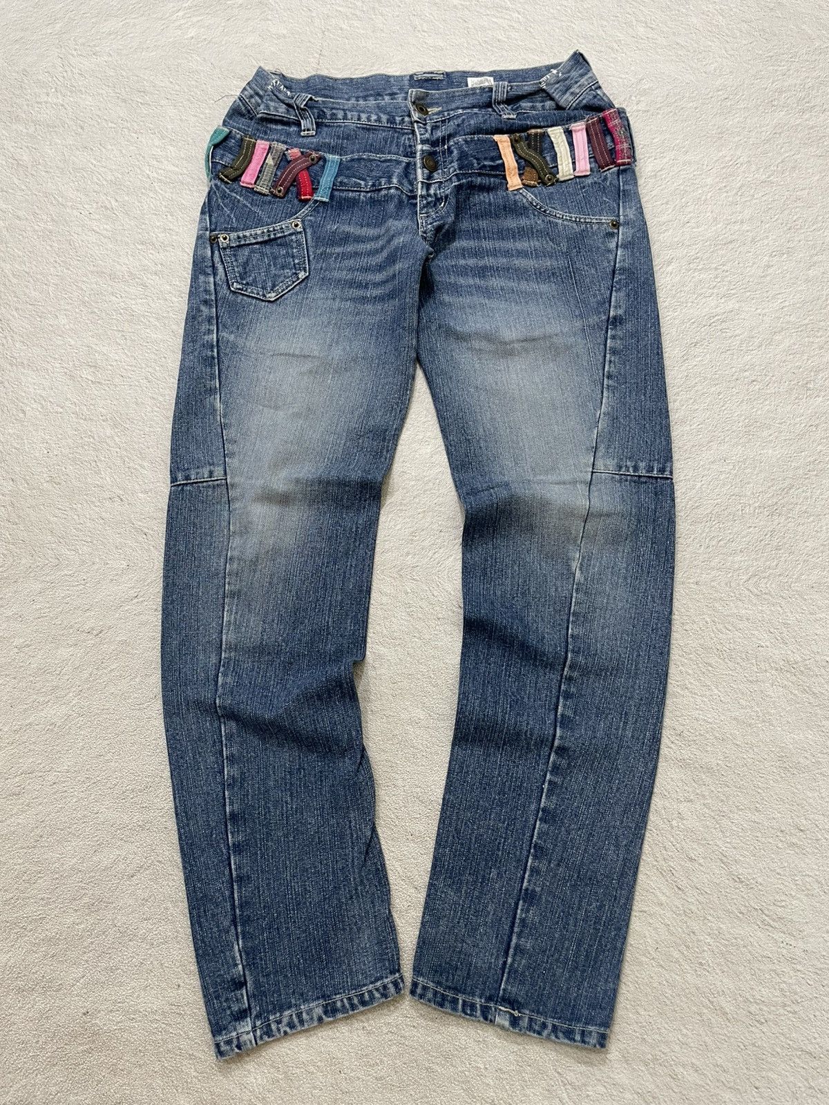 Other 2000s Double Waist Denim Natural Fading Straight leg fit Size US 30 / EU 46 - 1 Thumbnail