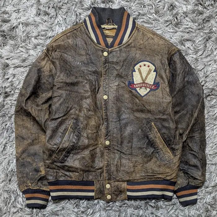 Louisville Slugger Vintage Baseball Jacket Cooper Collection Leather Coat Size US S / EU 44-46 / 1 - 2 Thumbnail