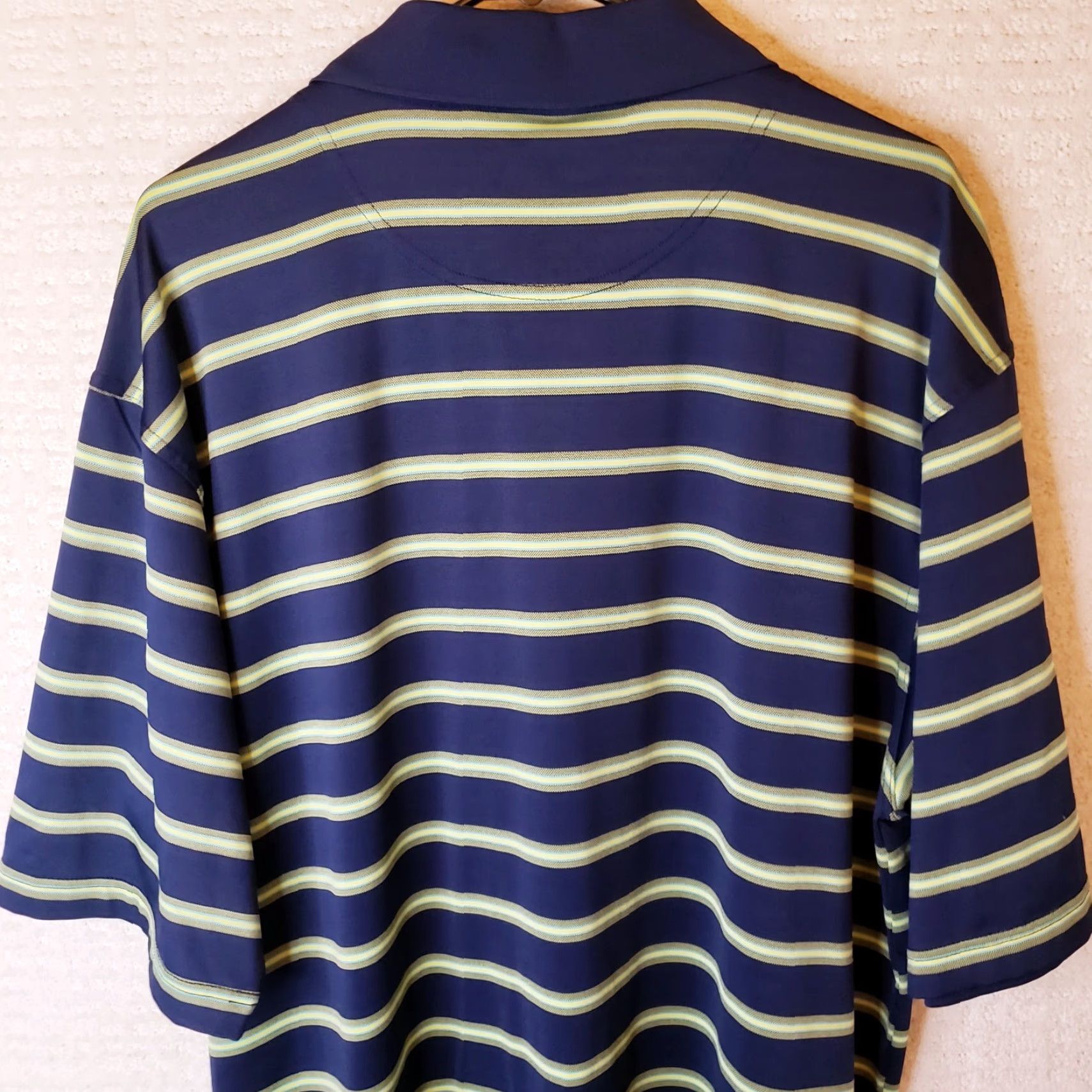 Vintage Monterey Club Polo Shirt Mens XL Blue Chartreuse Stripe Duckers Lake Golf Polo Shirt Size US XL / EU 56 / 4 - 6 Thumbnail