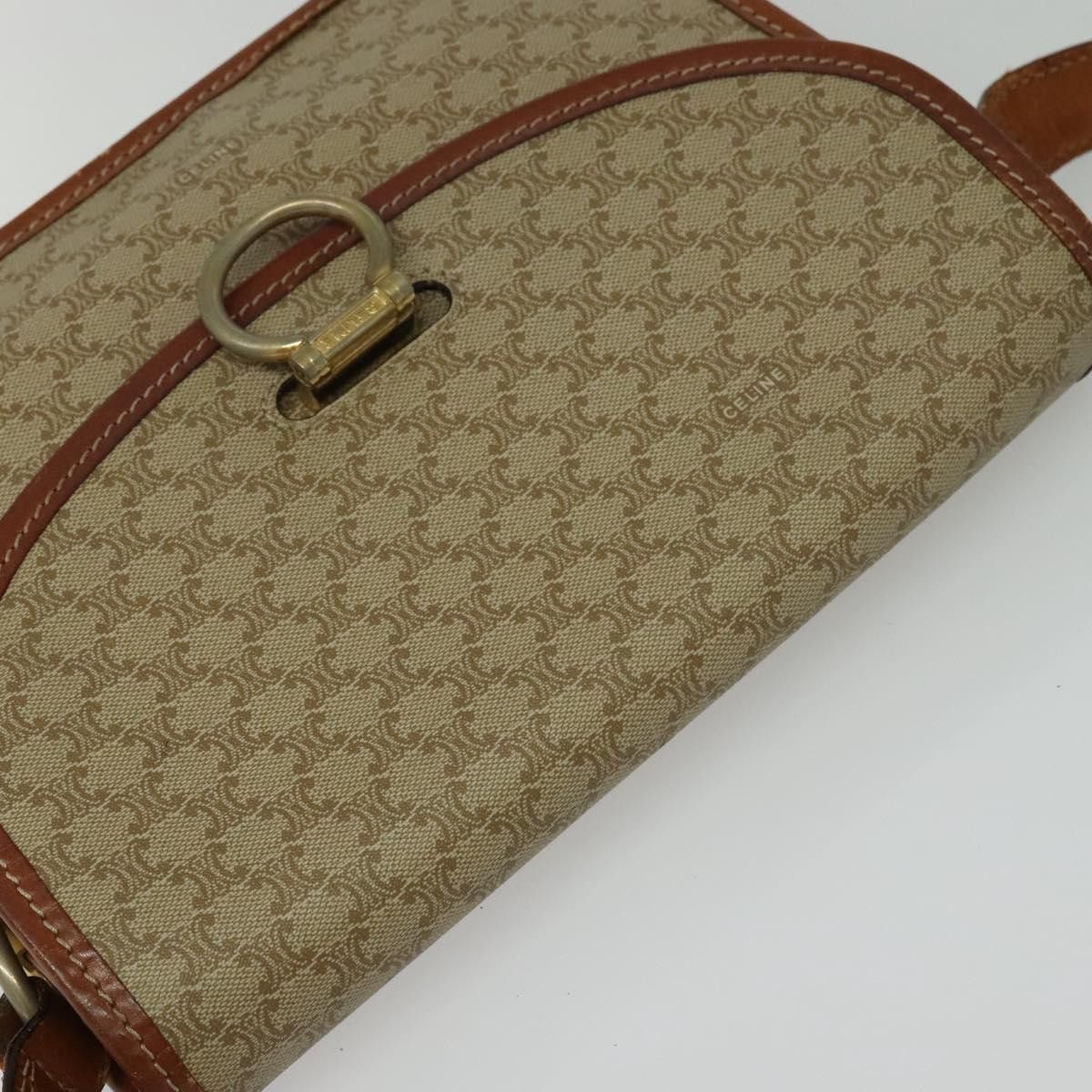 Celine CELINE Macadam Canvas Shoulder Bag Pvc Beige Gold Size ONE SIZE - 6 Thumbnail