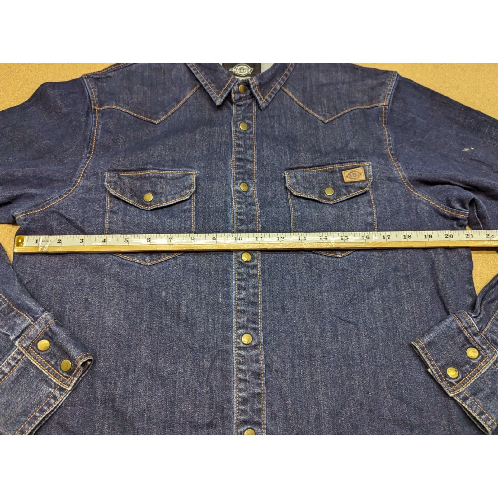 Dickies Dickies Denim Jacket Mens Large Dark Wash Pockets Lightweight Trucker Buttons Jacket Vintage Dickies Mens Blue 90s Streetwear Mens Size US L / EU 52-54 / 3 - 6 Thumbnail