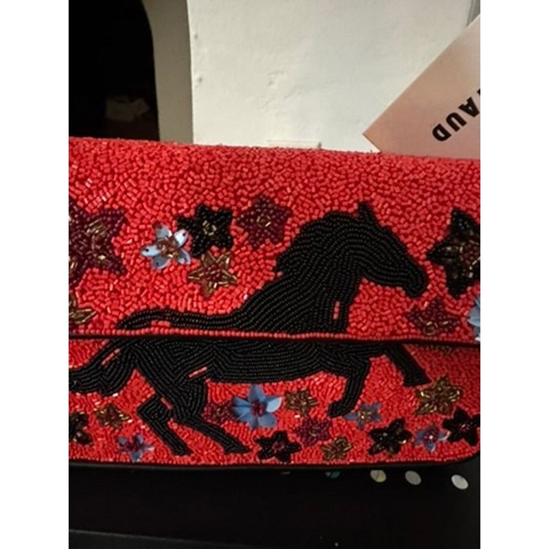 Staud STAUD Tommy Beaded Bag Year of the Horse Red Size ONE SIZE - 1 Thumbnail