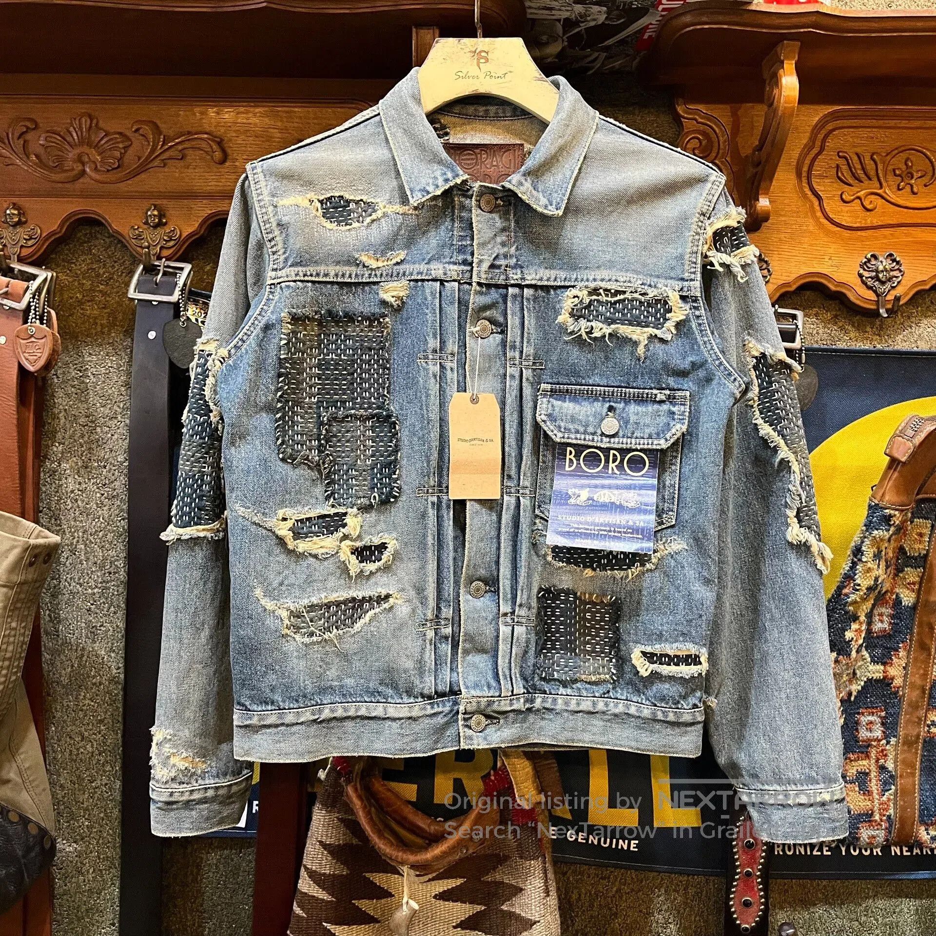 Studio D'Artisan Studio D'Artisan Distressed Denim Jacket. Size US XXS / EU 40 - 1 Thumbnail