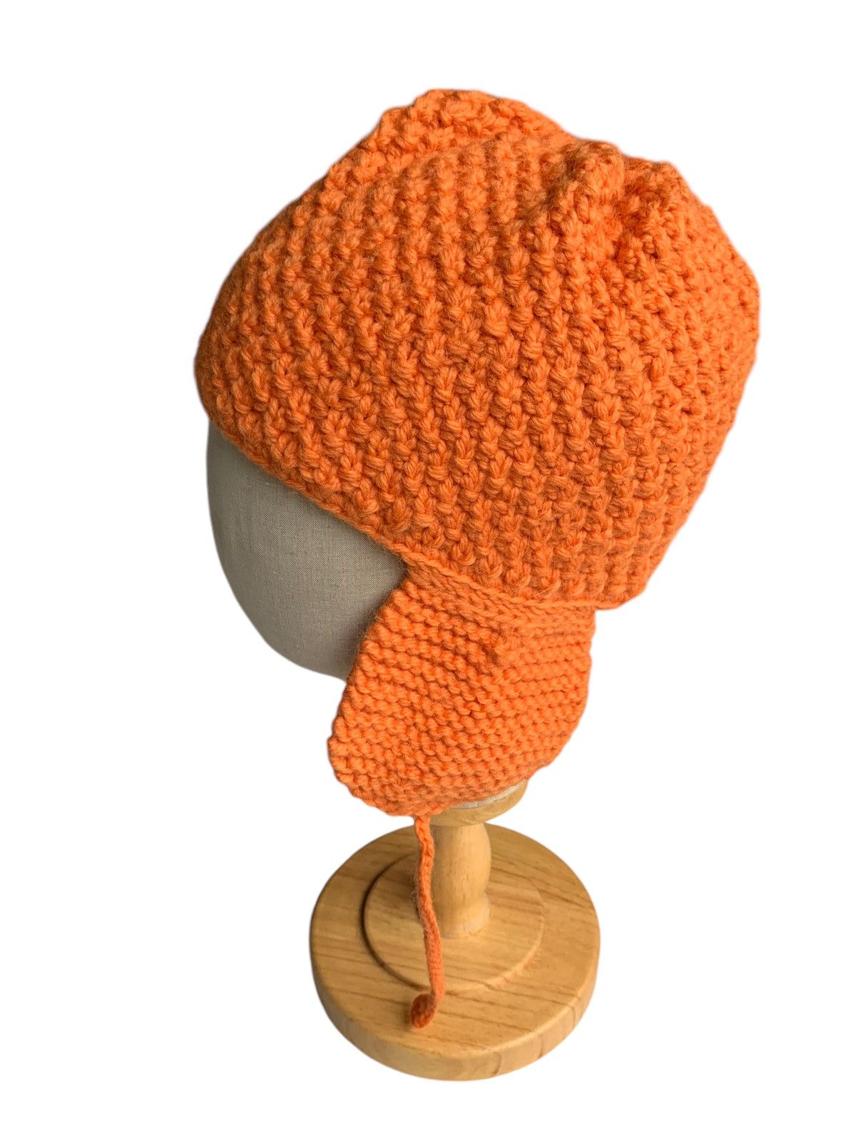 Handmade × Japanese Brand Knitted crochet Rare Design Earflap Beanie Hats Size ONE SIZE - 3 Thumbnail