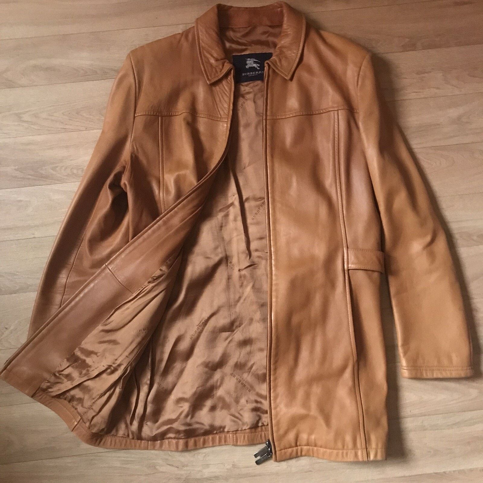 Burberry Burberry London Leather Jacket trench coat Overcoat ORANGE Size L / US 10 / IT 46 - 1 Thumbnail
