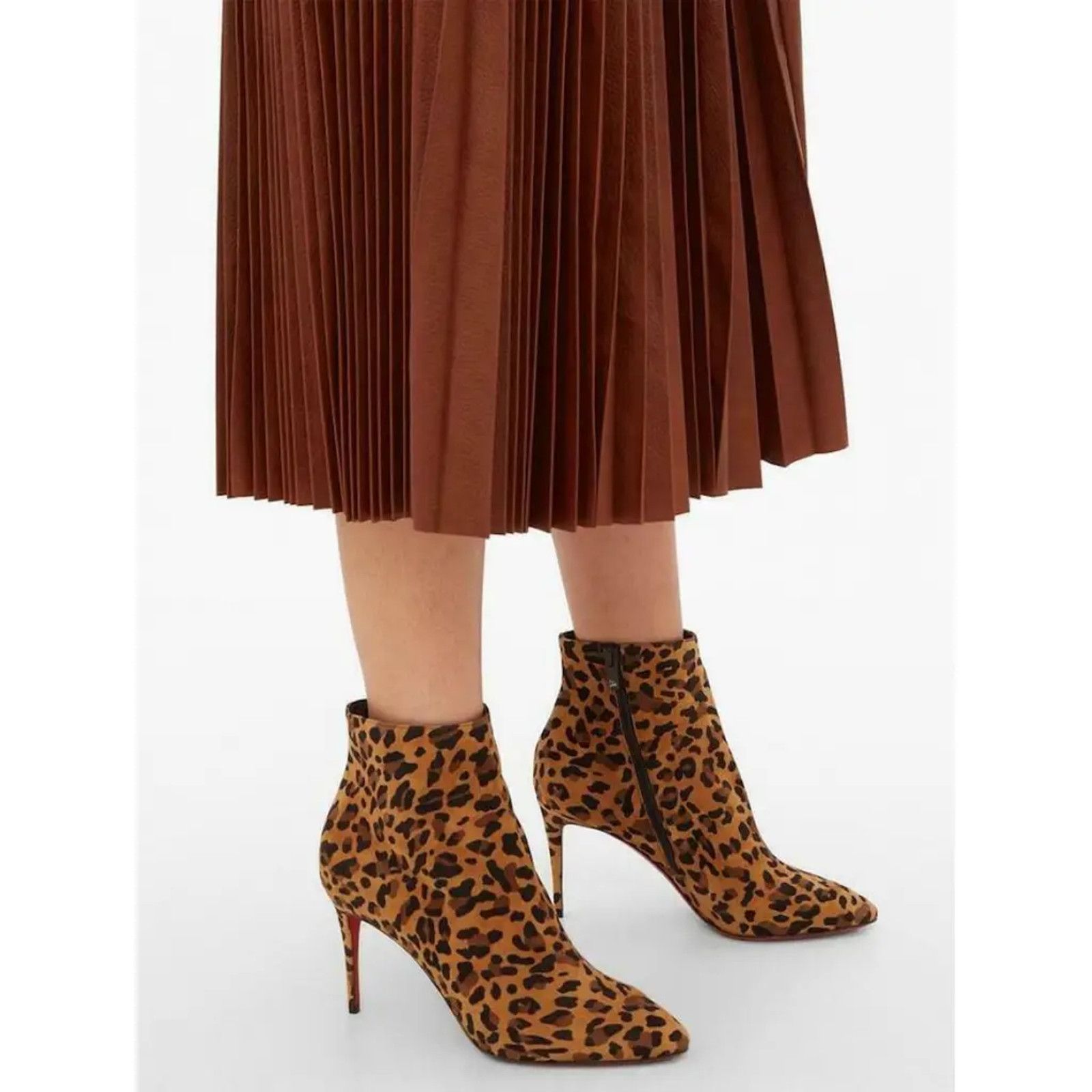Christian Louboutin Christian Louboutin Eloise Booty 85 Black Brown Leopard Size US 6 / IT 36 - 3 Thumbnail
