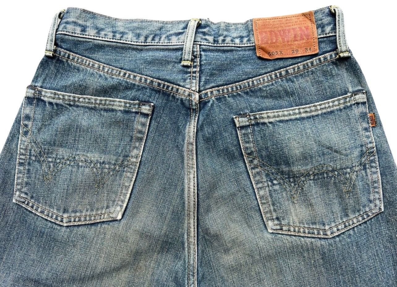 Edwin Vintage Edwin 505x Selvedge Distressed Denim Jeans 31x35 Size US 31 - 11 Thumbnail