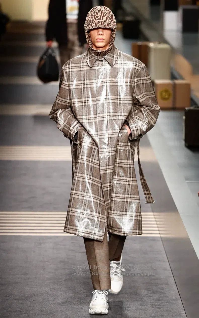 Fendi Fendi Men's wool Welsh check long coat Size US S / EU 44-46 / 1 - 2 Thumbnail