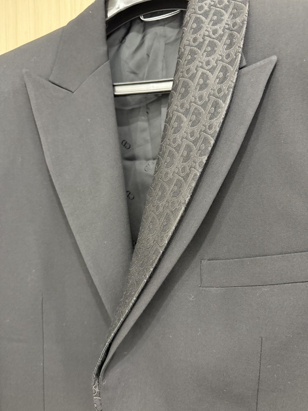 Dior Dior asymmetrical oblique collar black wool blazer jacket 48 Size 48R - 4 Thumbnail